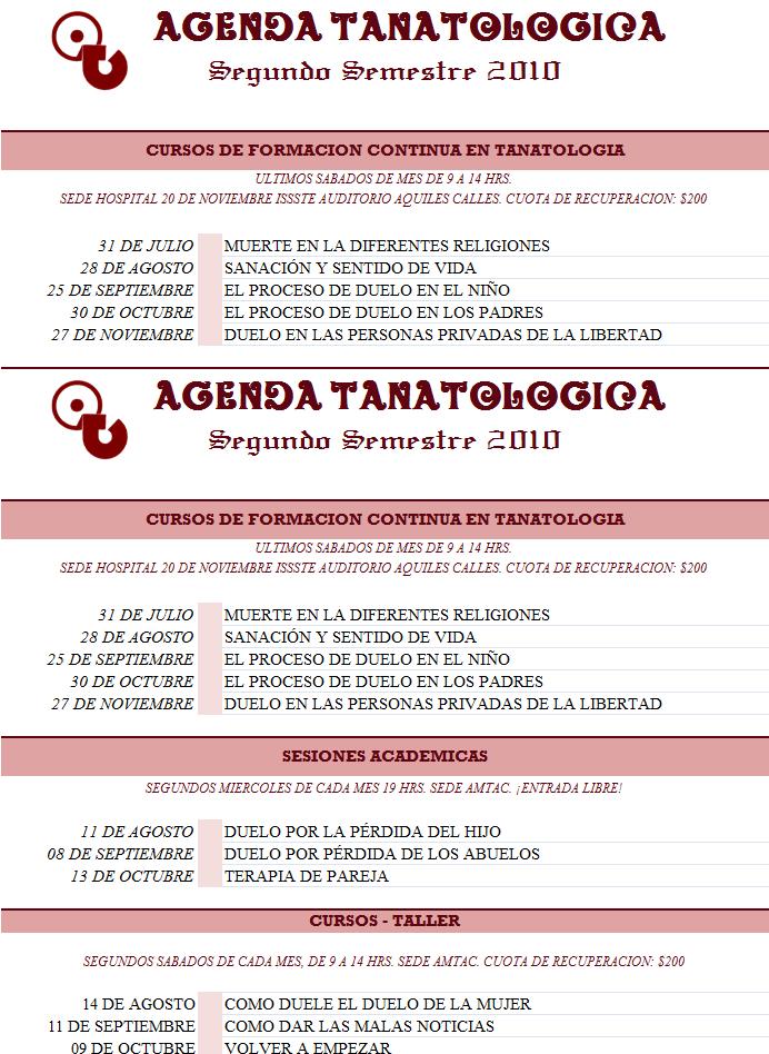 Agenda Tanatológica 2010