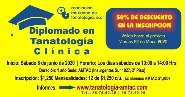 Diplomado en Tanatología Clínica Turno Sabatino 2019