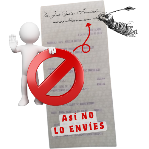 No envíes tus datos escritos a mano