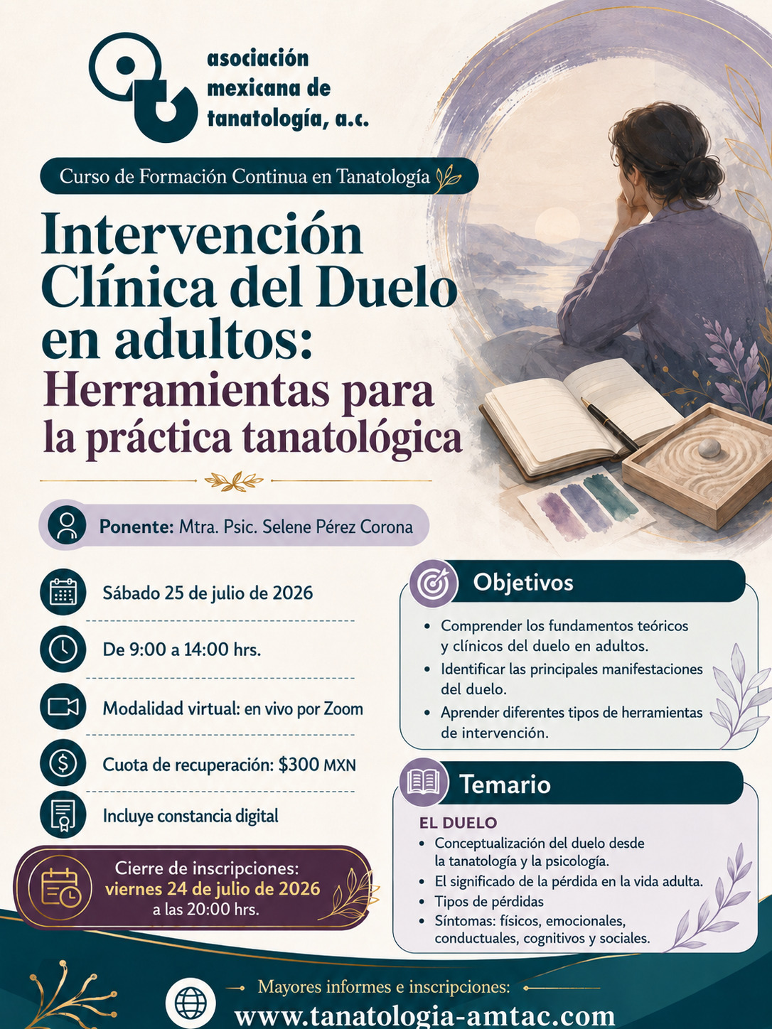 Poster del curso: Muerte y sentido: una lectura clínico-cultural de la Santa Muerte