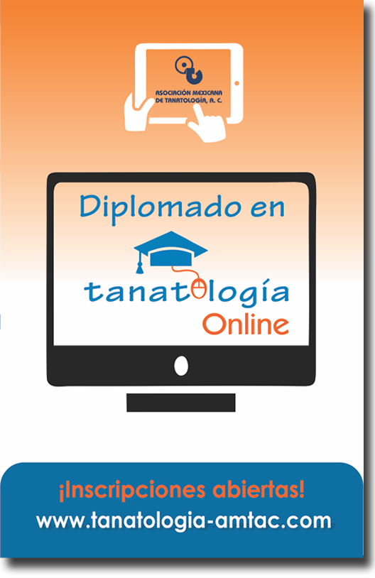 Díptico del Diplomado en Tanatología Online