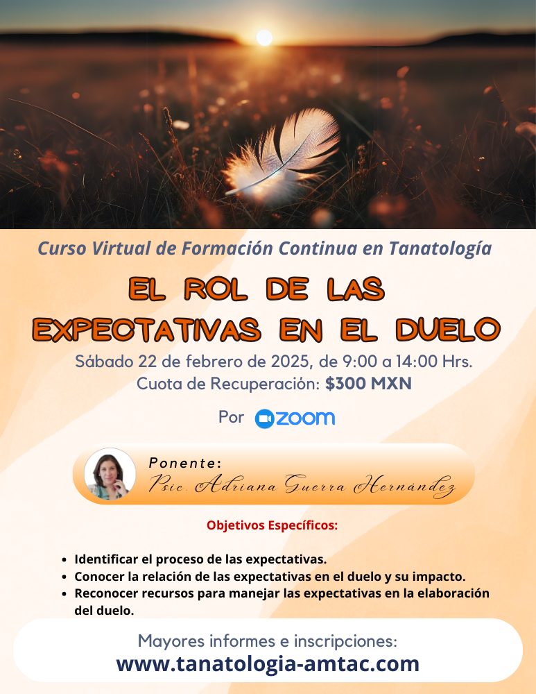 Poster del curso: El rol de las Expectativas en el Duelo